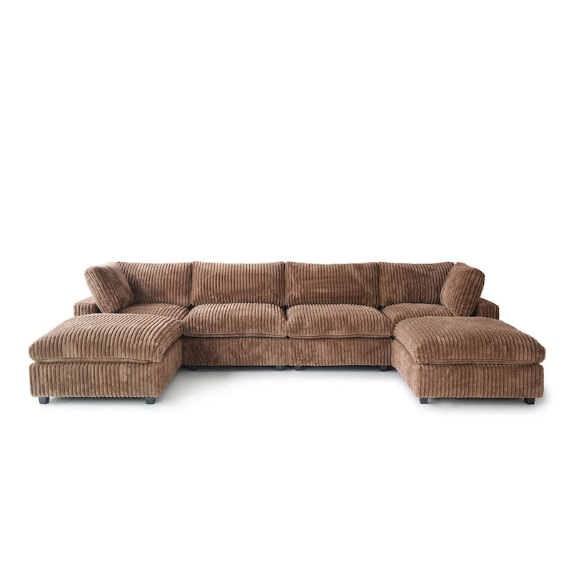6-Seat U-Shape Modular Sectional Sofa, Oversized Plush Comfy Sofa Couch with Multiple Cushions