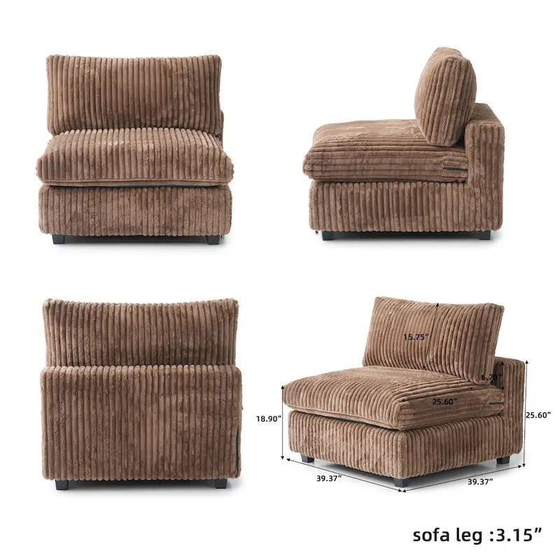 6-Seat U-Shape Modular Sectional Sofa, Oversized Plush Comfy Sofa Couch with Multiple Cushions