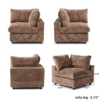 6-Seat U-Shape Modular Sectional Sofa, Oversized Plush Comfy Sofa Couch with Multiple Cushions