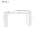 Modern Curved Console Table with Drawers, Long Sofa Side Table Narrow Entryway Table for Living Room Hallway
