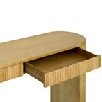 Modern Curved Console Table with Drawers, Long Sofa Side Table Narrow Entryway Table for Living Room Hallway