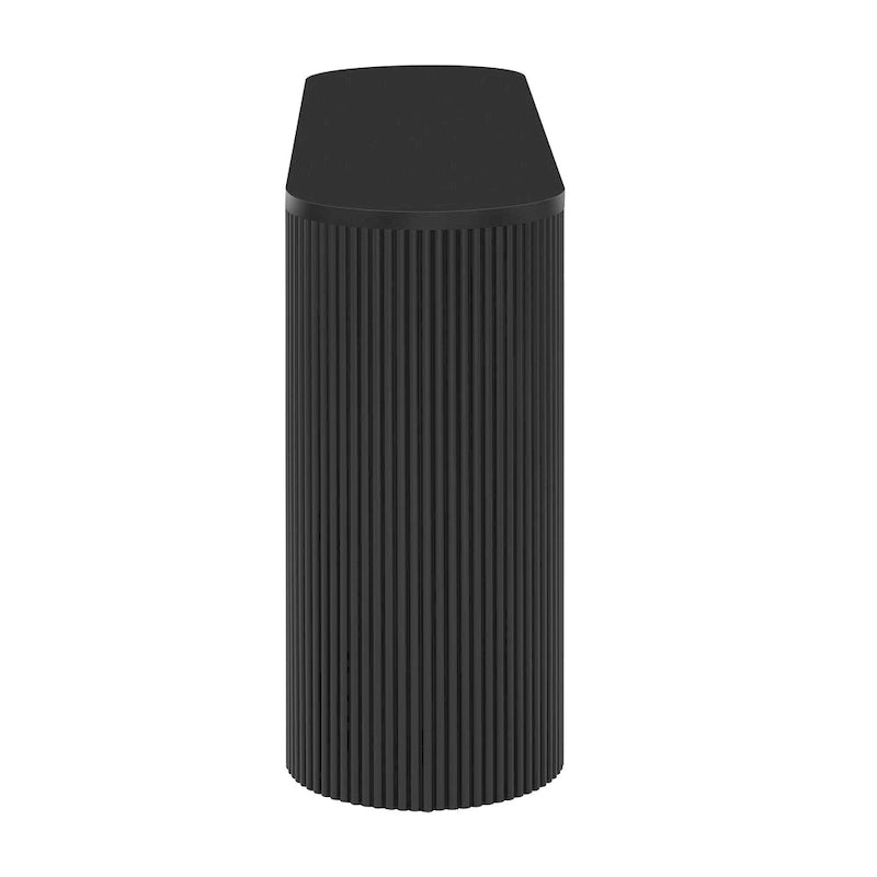 Modern Curved Console Table with Drawers, Long Sofa Side Table Narrow Entryway Table for Living Room Hallway