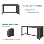 5-Piece Rustic Dining Set with Wooden Bar Table & 4 Chairs