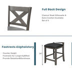 5-Piece Rustic Dining Set with Wooden Bar Table & 4 Chairs