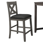 5-Piece Rustic Dining Set with Wooden Bar Table & 4 Chairs