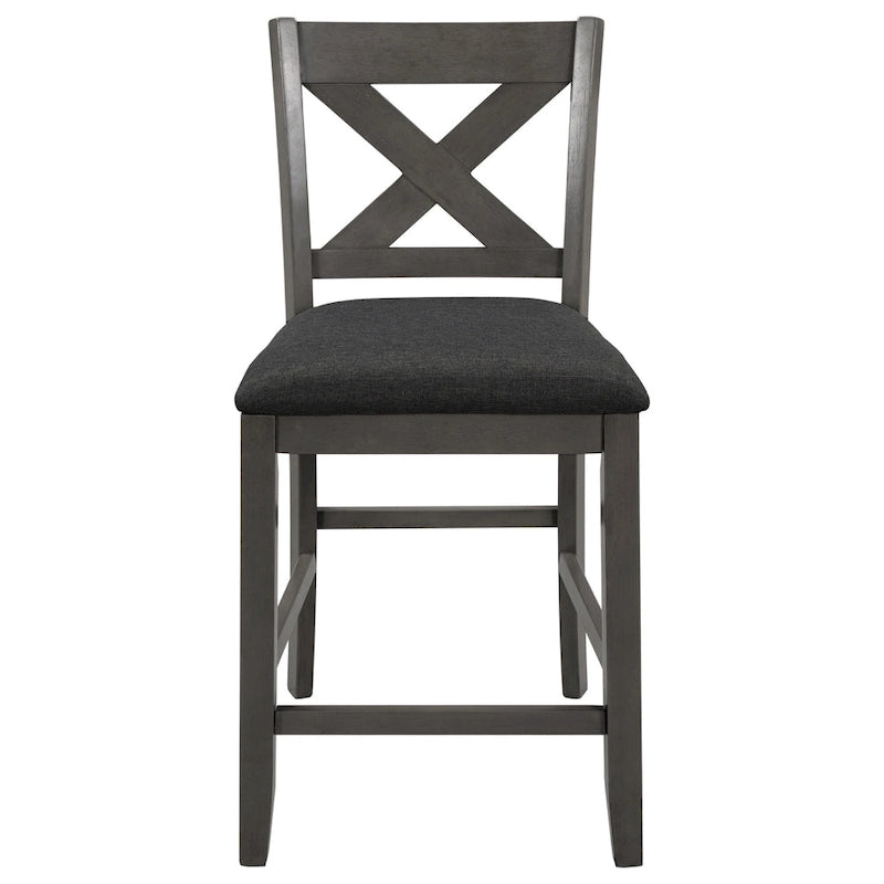 5-Piece Rustic Dining Set with Wooden Bar Table & 4 Chairs