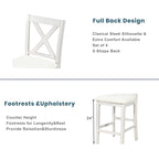 5-Piece Rustic Dining Set with Wooden Bar Table & 4 Chairs