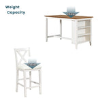 5-Piece Rustic Dining Set with Wooden Bar Table & 4 Chairs