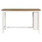 5-Piece Rustic Dining Set with Wooden Bar Table & 4 Chairs