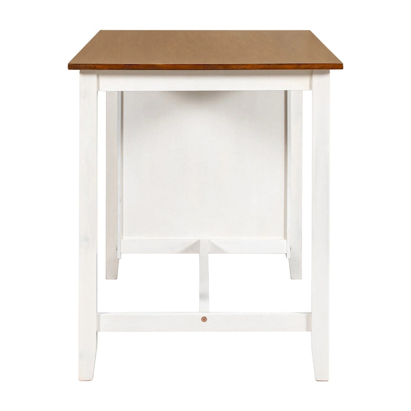 5-Piece Rustic Dining Set with Wooden Bar Table & 4 Chairs