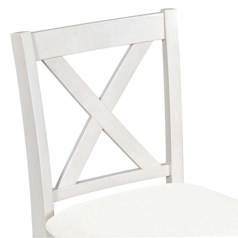 5-Piece Rustic Dining Set with Wooden Bar Table & 4 Chairs