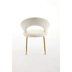 Velvet Dining Accent Chairs with Curved Backrest and Gold Metal Legs - 250lb Capacity