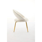 Velvet Dining Accent Chairs with Curved Backrest and Gold Metal Legs - 250lb Capacity
