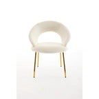 Velvet Dining Accent Chairs with Curved Backrest and Gold Metal Legs - 250lb Capacity