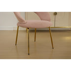 Velvet Dining Accent Chairs with Curved Backrest and Gold Metal Legs - 250lb Capacity