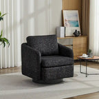 Black+ Gray 31.5 Chenille Swivel Accent Chair