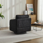 Black+ Gray 31.5 Chenille Swivel Accent Chair