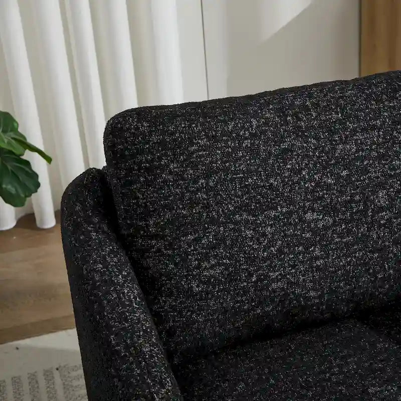 Black+ Gray 31.5 Chenille Swivel Accent Chair