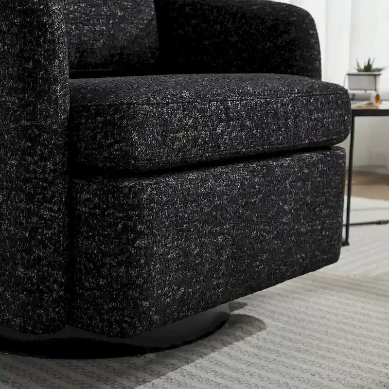 Black+ Gray 31.5 Chenille Swivel Accent Chair