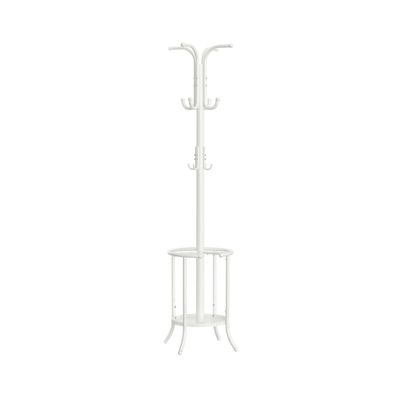 Modern Tall Freestanding Coat Rack with Metal Frame and Umbrella Holder for Home and Office - 15.7D x 15.7W x 68.9H
