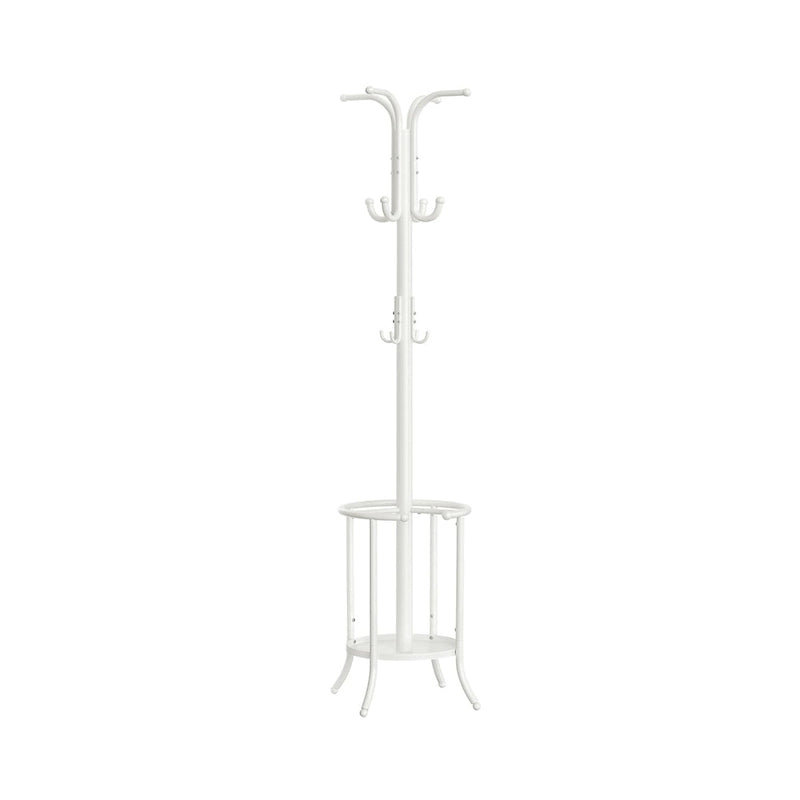 Modern Tall Freestanding Coat Rack with Metal Frame and Umbrella Holder for Home and Office - 15.7D x 15.7W x 68.9H