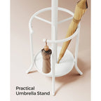 Modern Tall Freestanding Coat Rack with Metal Frame and Umbrella Holder for Home and Office - 15.7D x 15.7W x 68.9H