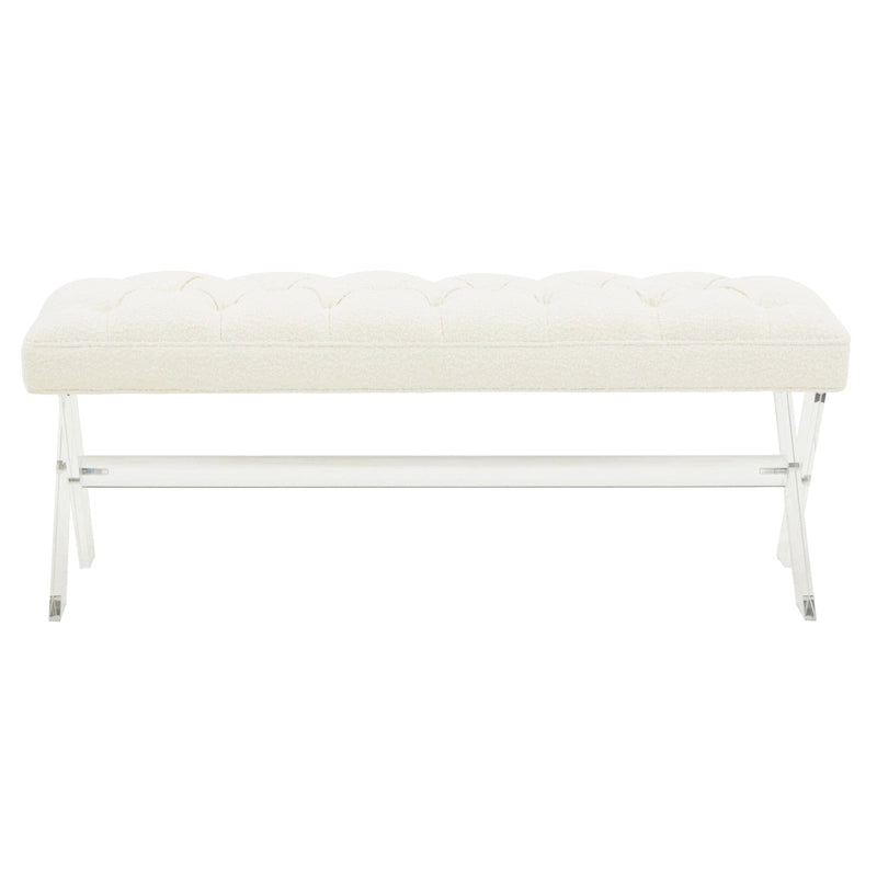 SAFAVIEH Couture Ketevan Tufted Acrylic Bench - 48x18x18. - 48 W x 18 L x 18 H - 48Wx18Dx18H