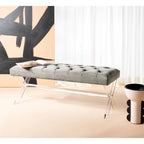 SAFAVIEH Couture Ketevan Tufted Acrylic Bench - 48x18x18. - 48 W x 18 L x 18 H - 48Wx18Dx18H