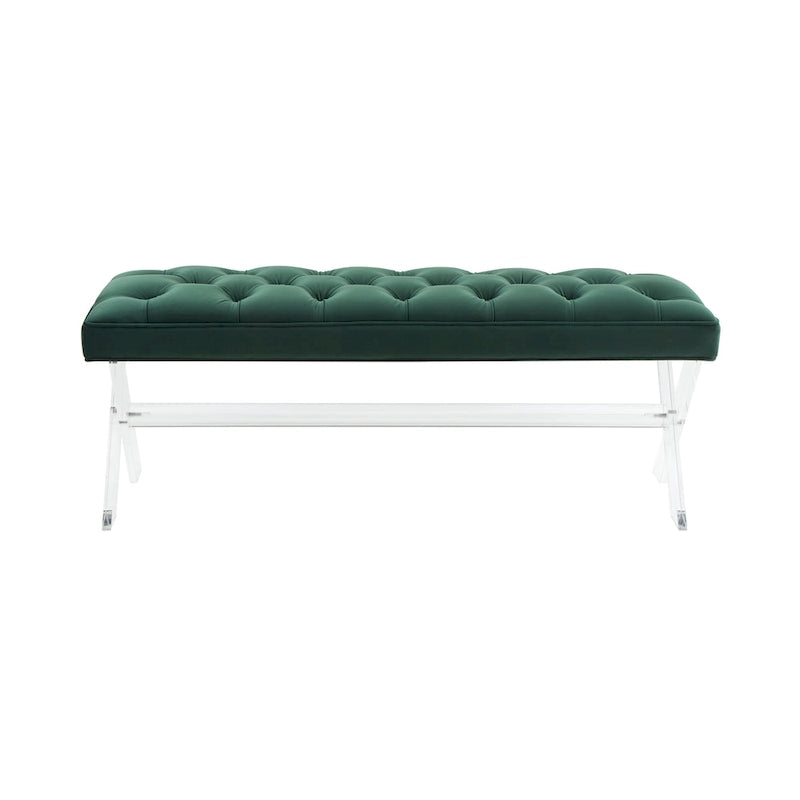 SAFAVIEH Couture Ketevan Tufted Acrylic Bench - 48x18x18. - 48 W x 18 L x 18 H - 48Wx18Dx18H