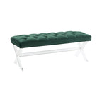 SAFAVIEH Couture Ketevan Tufted Acrylic Bench - 48x18x18. - 48 W x 18 L x 18 H - 48Wx18Dx18H