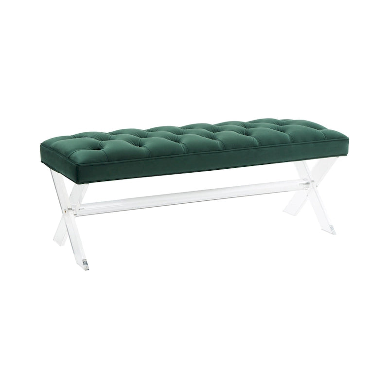 SAFAVIEH Couture Ketevan Tufted Acrylic Bench - 48x18x18. - 48 W x 18 L x 18 H - 48Wx18Dx18H