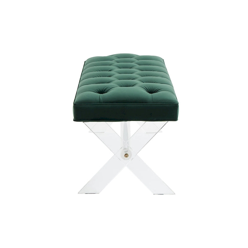 SAFAVIEH Couture Ketevan Tufted Acrylic Bench - 48x18x18. - 48 W x 18 L x 18 H - 48Wx18Dx18H