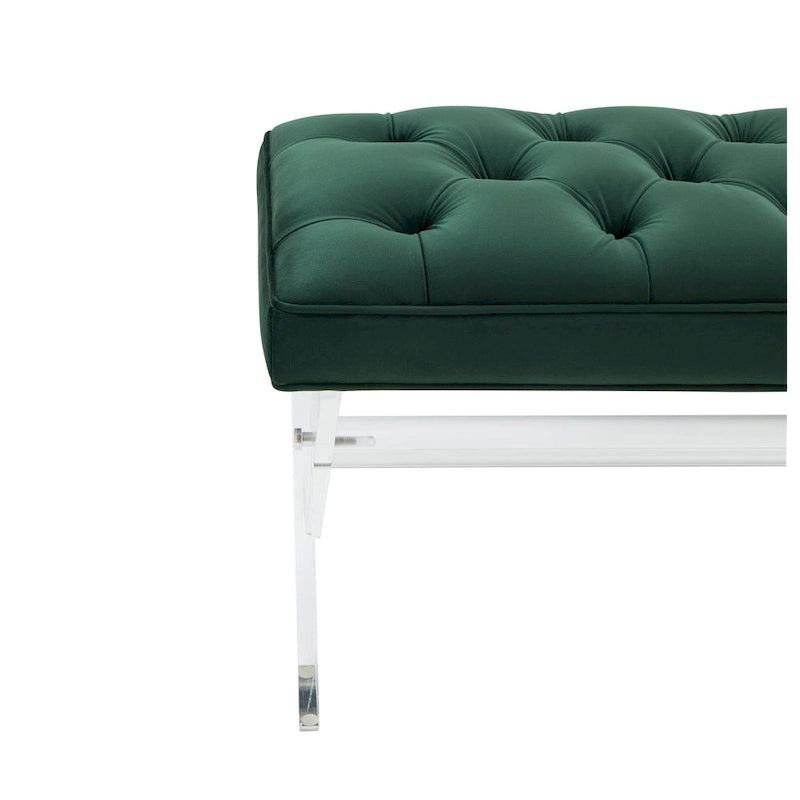 SAFAVIEH Couture Ketevan Tufted Acrylic Bench - 48x18x18. - 48 W x 18 L x 18 H - 48Wx18Dx18H