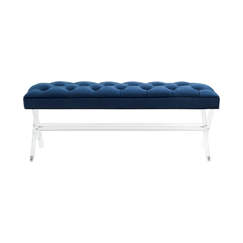 SAFAVIEH Couture Ketevan Tufted Acrylic Bench - 48x18x18. - 48 W x 18 L x 18 H - 48Wx18Dx18H