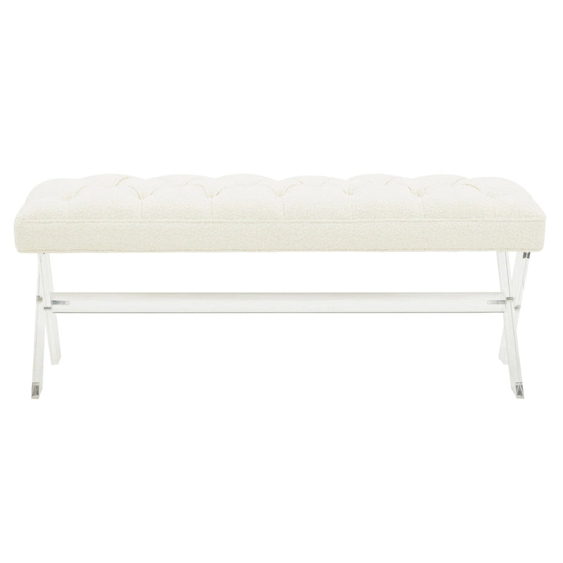 SAFAVIEH Couture Ketevan Tufted Acrylic Bench - 48x18x18. - 48 W x 18 L x 18 H - 48Wx18Dx18H