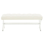 SAFAVIEH Couture Ketevan Tufted Acrylic Bench - 48x18x18. - 48 W x 18 L x 18 H - 48Wx18Dx18H