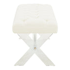 SAFAVIEH Couture Ketevan Tufted Acrylic Bench - 48x18x18. - 48 W x 18 L x 18 H - 48Wx18Dx18H