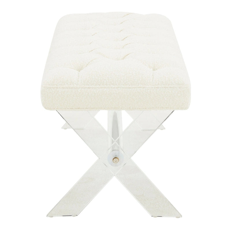 SAFAVIEH Couture Ketevan Tufted Acrylic Bench - 48x18x18. - 48 W x 18 L x 18 H - 48Wx18Dx18H