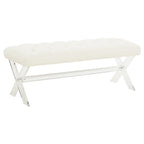 SAFAVIEH Couture Ketevan Tufted Acrylic Bench - 48x18x18. - 48 W x 18 L x 18 H - 48Wx18Dx18H