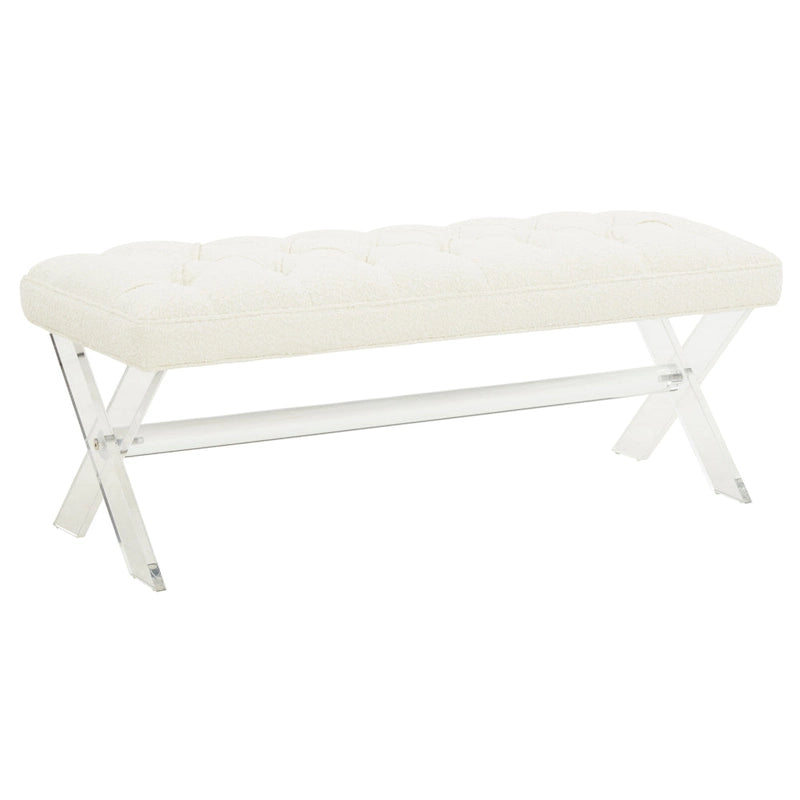 SAFAVIEH Couture Ketevan Tufted Acrylic Bench - 48x18x18. - 48 W x 18 L x 18 H - 48Wx18Dx18H