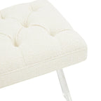 SAFAVIEH Couture Ketevan Tufted Acrylic Bench - 48x18x18. - 48 W x 18 L x 18 H - 48Wx18Dx18H