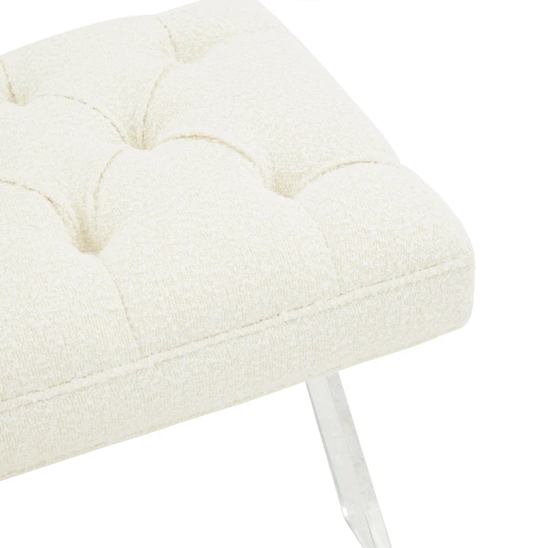 SAFAVIEH Couture Ketevan Tufted Acrylic Bench - 48x18x18. - 48 W x 18 L x 18 H - 48Wx18Dx18H