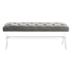 SAFAVIEH Couture Ketevan Tufted Acrylic Bench - 48x18x18. - 48 W x 18 L x 18 H - 48Wx18Dx18H