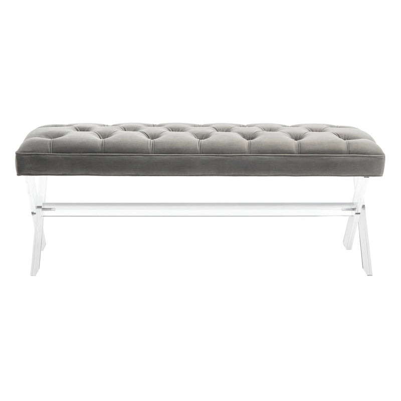 SAFAVIEH Couture Ketevan Tufted Acrylic Bench - 48x18x18. - 48 W x 18 L x 18 H - 48Wx18Dx18H