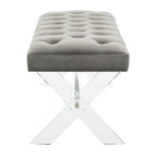 SAFAVIEH Couture Ketevan Tufted Acrylic Bench - 48x18x18. - 48 W x 18 L x 18 H - 48Wx18Dx18H