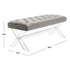 SAFAVIEH Couture Ketevan Tufted Acrylic Bench - 48x18x18. - 48 W x 18 L x 18 H - 48Wx18Dx18H