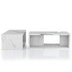 Kobe Modern Faux Marble Veneer Coffee Table with Shelf by Furniture of America
