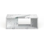 Kobe Modern Faux Marble Veneer Coffee Table with Shelf by Furniture of America