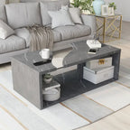 Kobe Modern Faux Marble Veneer Coffee Table with Shelf by Furniture of America