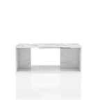 Kobe Modern Faux Marble Veneer Coffee Table with Shelf by Furniture of America